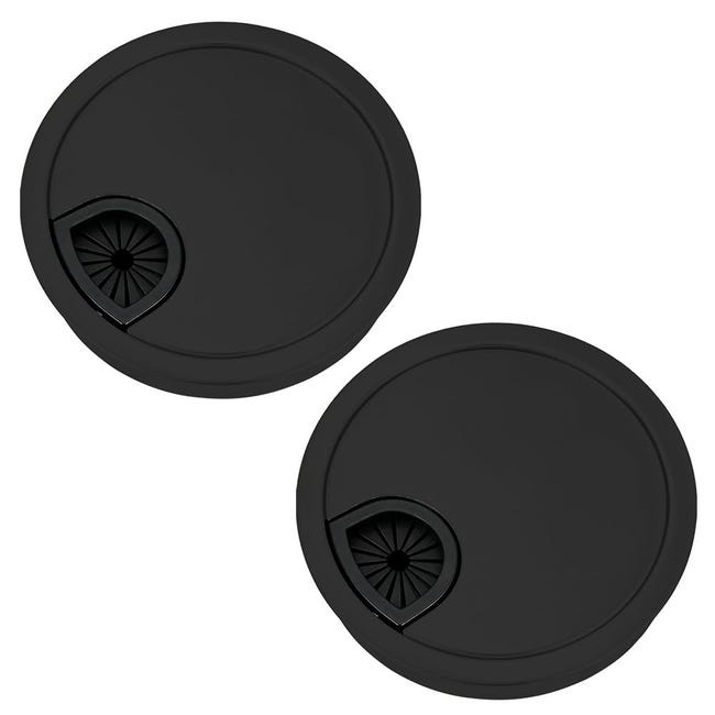 2 Stück Kabeldurchführungsabdeckungen, Kabeltüllen Für Schreibtische, 80 Mm Kabeldurchführungen Für Schreibtische, Kabeldurchführungen Für Büros, (schwarz)