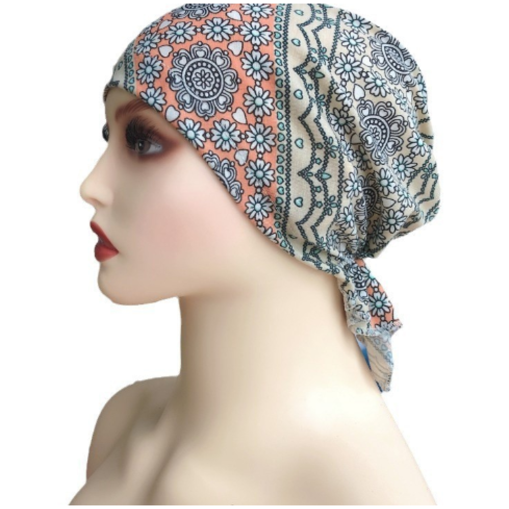 Vorgebundene Chemo-kopfbedeckung, Mütze Mit Totenkopfmotiv Für Damen (1 Stück - Grün)
