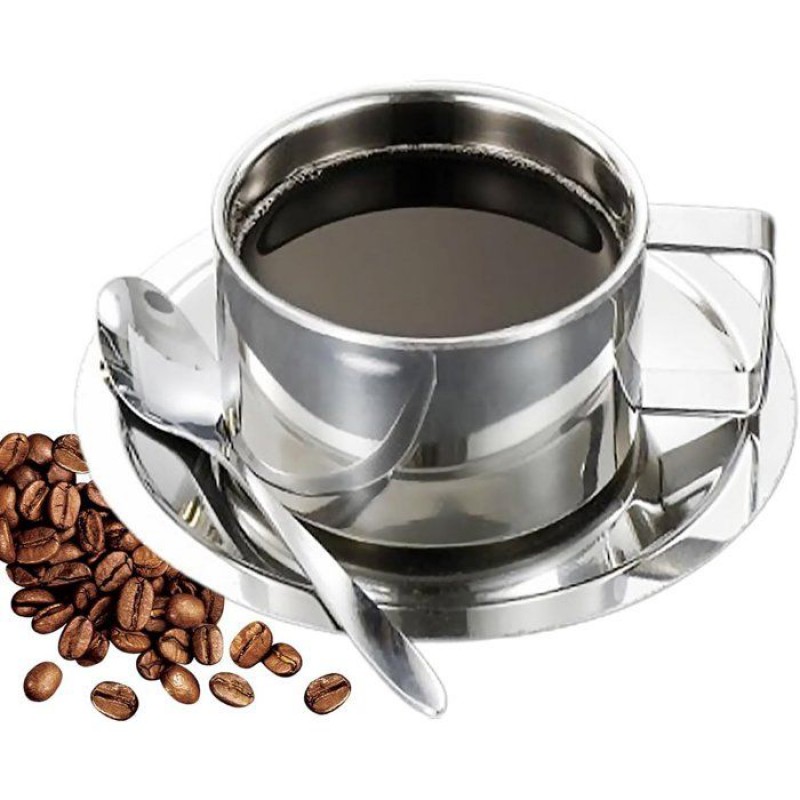 Kaffeetassen – Kaffeebecher – Kaffeetassen-set – Edelstahl – 200 Ml – Doppelwandig – Kaffeetasse Mit Löffel