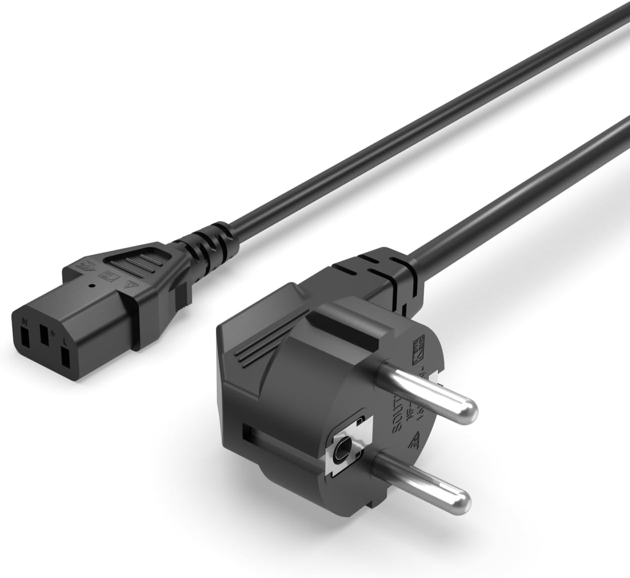 1,2 M Langes 3-poliges C13-netzkabel – Kompatibel Mit Samsung, Dell, Benq, Lg, Sony, Panasonic, Acer, Compaq Lcd-, Plasma- Und Led-fernsehern – Eu-netzkabel