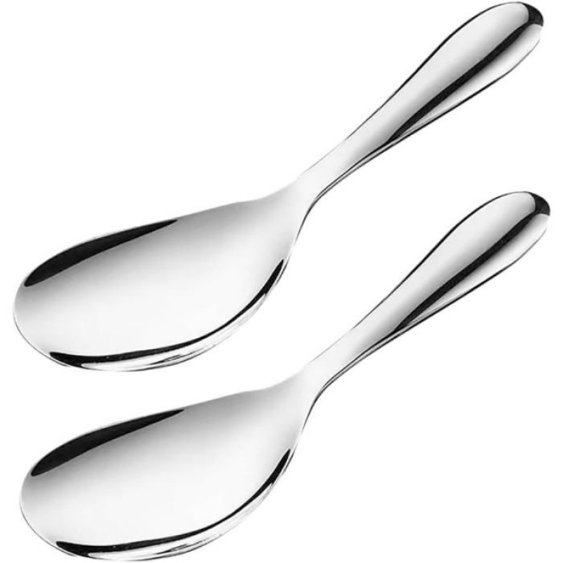 2 Reislöffel, Edelstahl, Hochglanzpoliert, Großes Fassungsvermögen, Für Die Küche