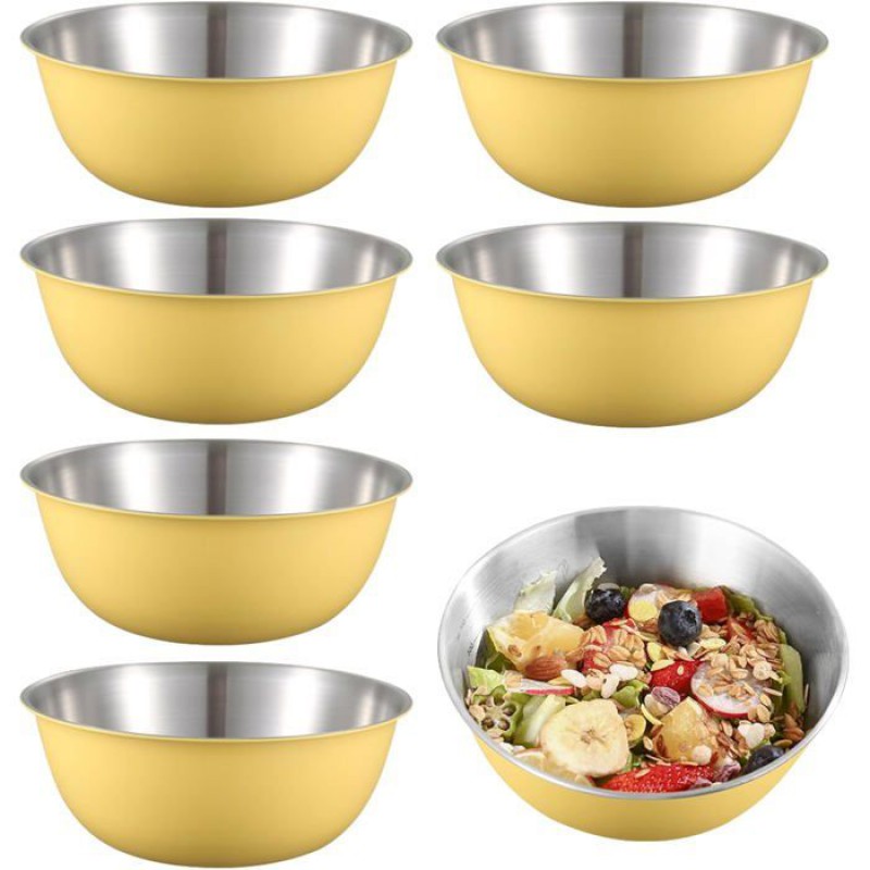 6er-set Schüsseln, Edelstahl, Durchmesser 17 Cm, Spülmaschinenfest, Salatschüssel, Snackschüssel.