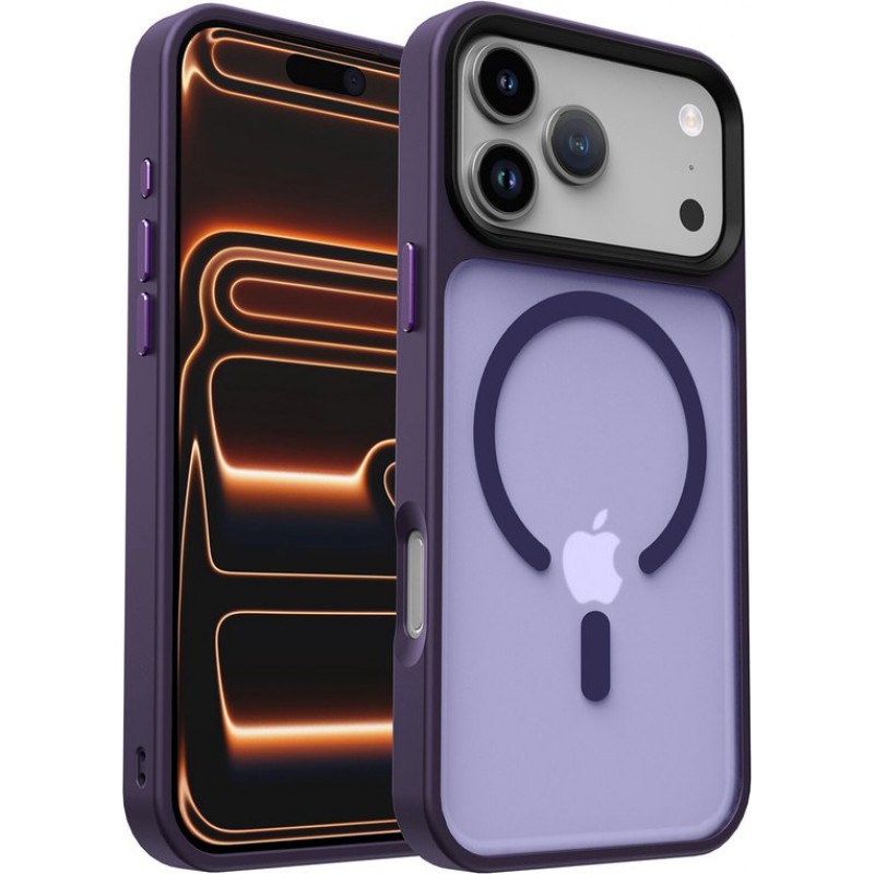 Schutzhülle Für Iphone 17 Pro – Kompatibel Mit Magsafe/qi2 – Matte Schutzhülle – Magnetverschluss – Dunkelviolett