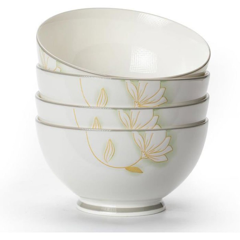 Müslischalen-set, 4-teiliges Dessertschalen-set, 700 Ml, Keramik-müslischalen, Salatschalen-set, 15,3 Cm Salatschüssel