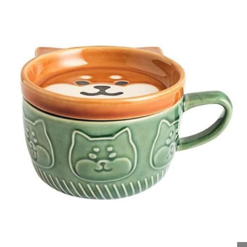 Kreativer Keramikbecher Für Kaffee/tee, Shiba-kaffeebecher Mit Deckel, Frühstücksbecher Für Milch, Kinderheim