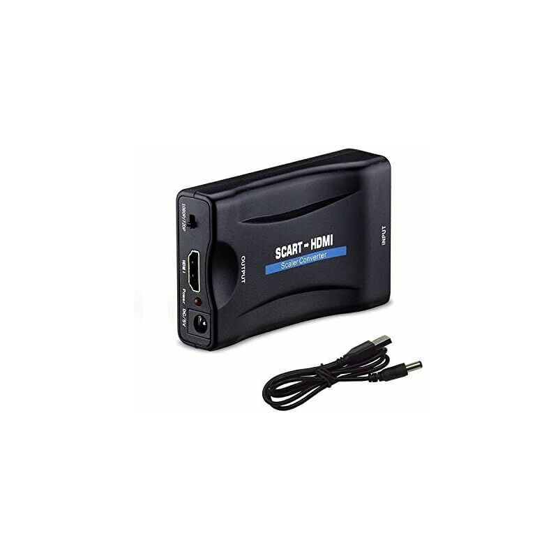 Scart-zu-hdmi-adapter, Hochauflösender 1080p Scart-zu-hdmi-konverter, Kompatibel Mit Ntsc- Und Pal-standards, Geeignet Für Sky Hd Blu-ray-fernseher, Ps3, Videorecorder, Vhs Usw.