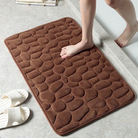 Saugfähige Und Rutschfeste Badematte, Weiche Samt-fußmatte, Beschleunigt Das Trocknen Des Badezimmerbodens, 40 × 60 Cm