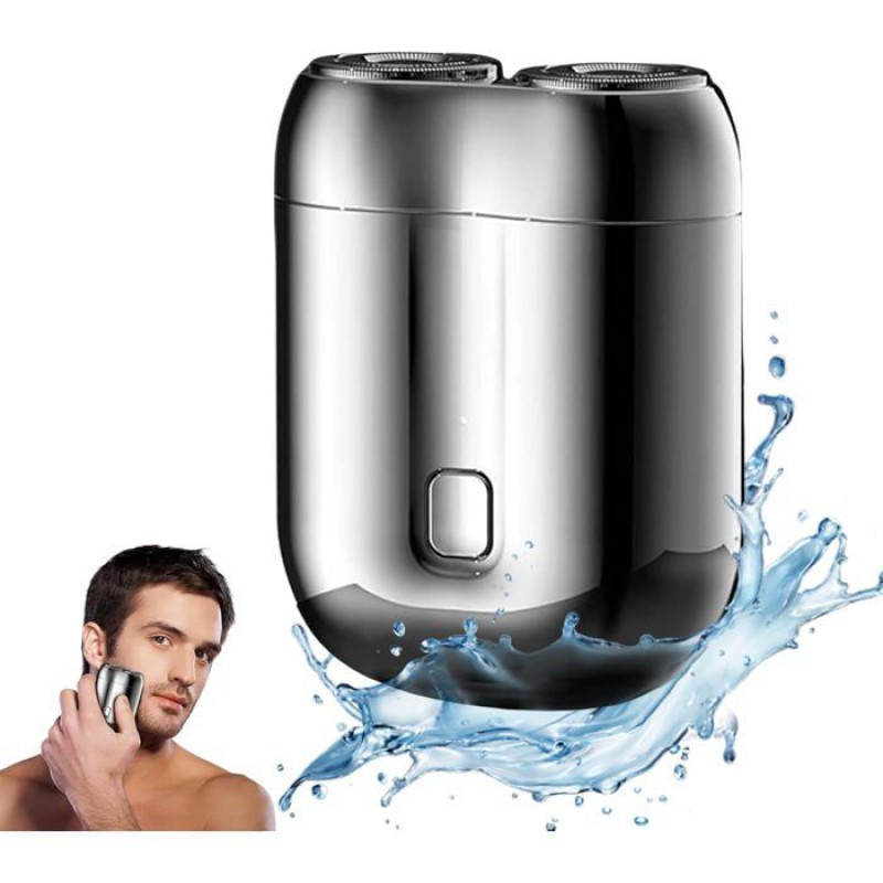 Mini-elektrorasierer Für Herren, Ipx7 Wasserfest, Multifunktionaler Nass- Und Trockenrasierer Für Herren, (silber)