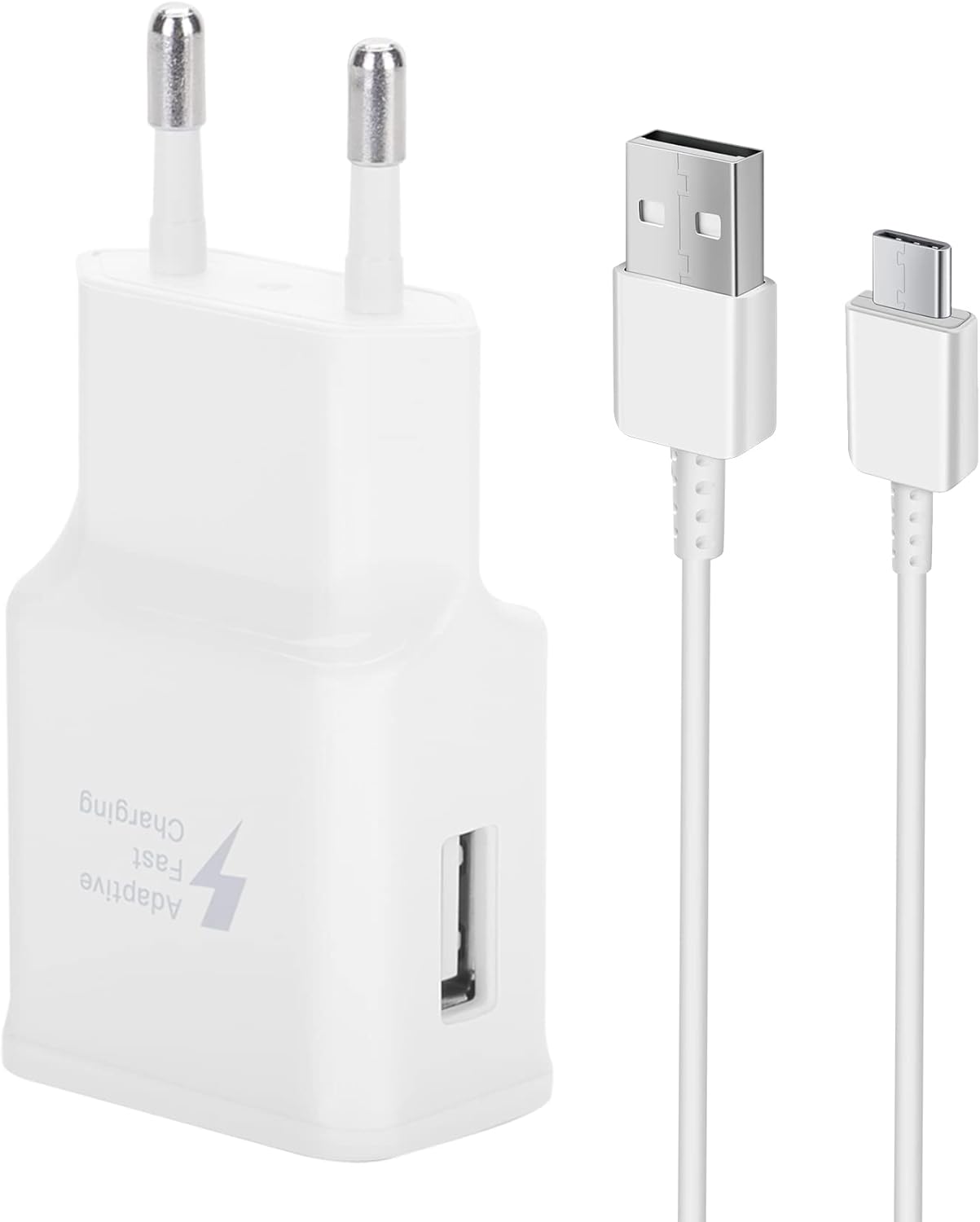 Adaptives Schnellladegerät Für Samsung Galaxy S22, S21, S21fe, S21+, S20fe, S20, S20 Ultra, S10, S10e, S9, S8, A72, A71, A52, A51, A53 5g/note20/10/9/pixel 2/3/xl, Usb Typ C, Weiß, 1,5 M