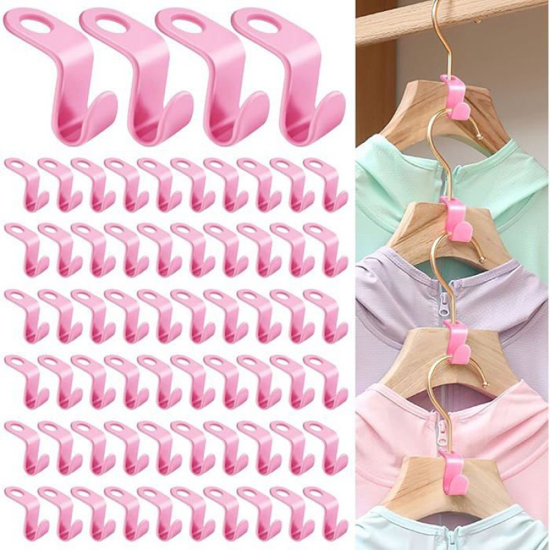 64 Stück Kaskaden-kleiderhakenverbinder – Mini-verbindungshaken Für Platzsparendes Aufhängen (pink)