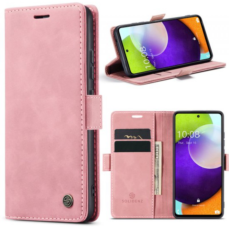 Schutzhülle Für Samsung Galaxy A23 – Urban Bookcase A23 Hülle – A23 Handyhülle – A23 Hülle Mit Kartenhalter – Pu-lederhülle – Kabelloses Laden – Pink