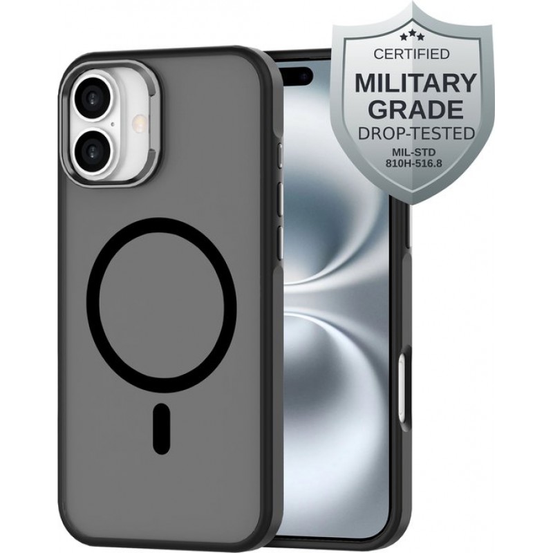 Hülle Kompatibel Mit Iphone 16 Plus Und Magsafe – Rückseite In Militärqualität – Schwarz
