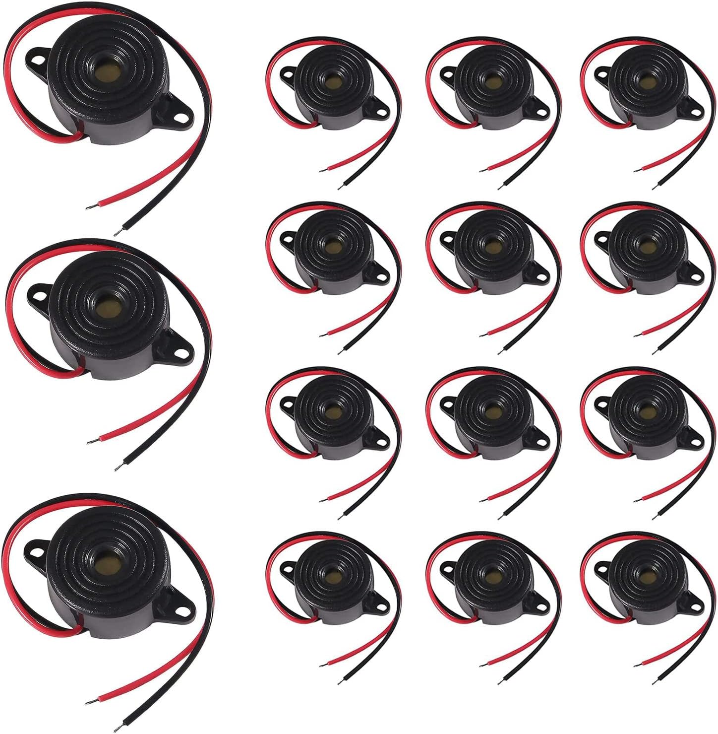 15 Stück Dc 3v 5v 9v 12v 24v 85db Elektronisches Alarmsystem Mit Summer, Daueralarm Für Stromkreise, Schwarz
