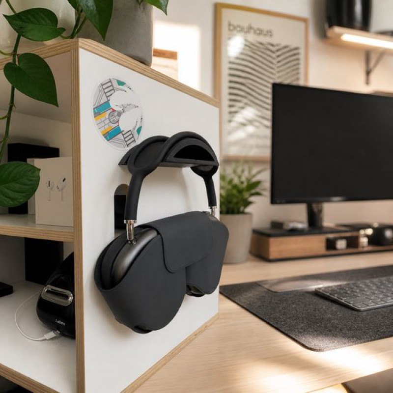 Wandhalterung Für Apple Airpods Max – Wandhalterung Für Apple Airpods Max – Kopfhörer-wandhalterung – Kompaktes Design – Minimalistisches Befestigungssystem – Schreibtisch-organizer – Schwarz