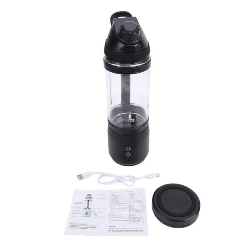 Tragbarer Mixer – Kabellos, Usb-c, 700 Ml – Für Reisen Und Sport – Schwarz