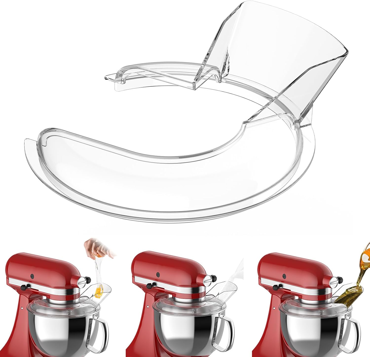 Spritzschutzdeckel Für Kitchenaid 4,3 L Und 4,8 L – Transparent – Lebensmittelechter Kunststoff – Kompatibel Mit Edelstahlschüsseln