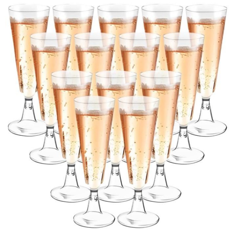 Klare Champagnerflöten, 30 Stück Elegante, Wiederverwendbare Champagnergläser Aus Kunststoff, 150 Ml Glasbecher Für Bier Und Wein
