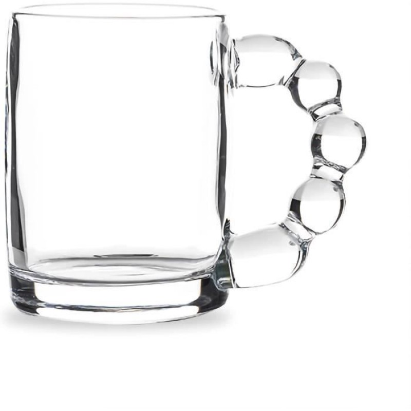 Tasse, 350 Ml Glas-kaffeetasse - Schöner Perlenhenkel - Hübsche Tassen - Glaswaren Für Tee, Cappuccino (transparent)