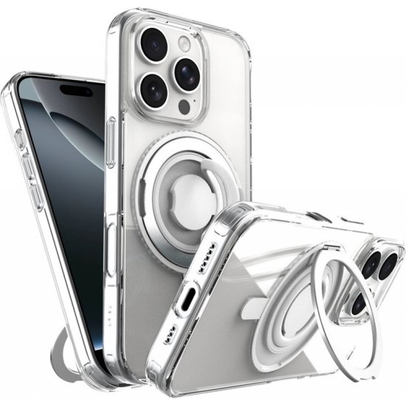 Hülle – Kompatibel Mit Iphone 16 Pro Max – Magsafe-kompatibel – 360° Drehbarer Handyhalter – Transparent