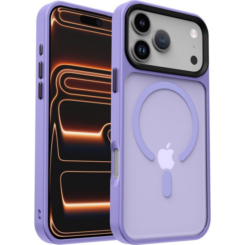 Schutzhülle Für Iphone 17 Pro – Kompatibel Mit Magsafe/qi2 – Matte Schutzhülle – Magnetische Rückseite – Lila