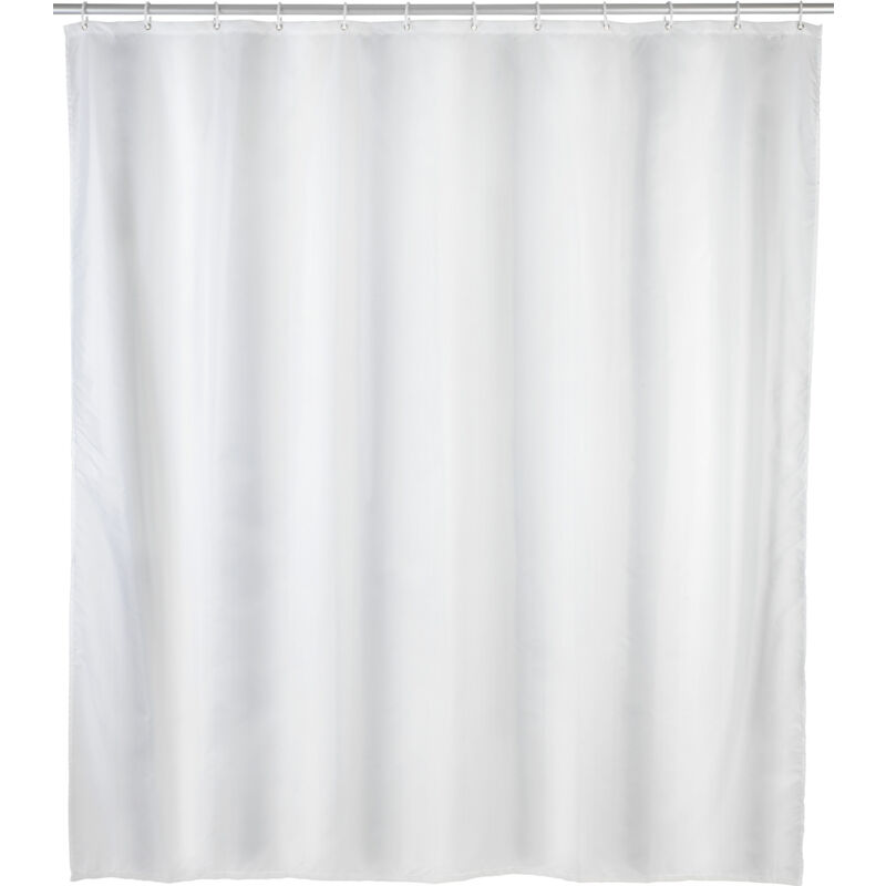 Waschbarer Weißer Duschvorhang 120x200 Mit 8 Aufhängeringen, Aus Recyceltem Polyester, Wasserdicht, Umweltfreundlich, Schimmelresistent, Langlebig, Oberflächenbehandelt, Einfach Zu Verwenden Und