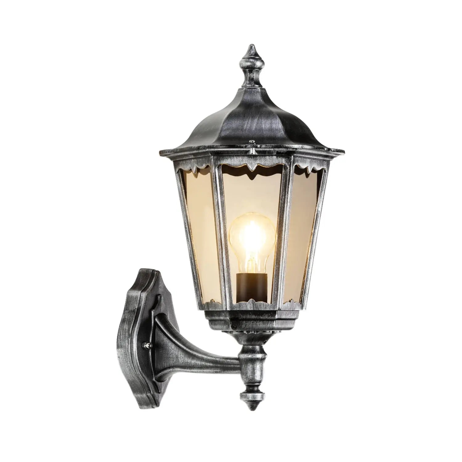 [gebraucht] B-ware Laterne Außenwandlampe Lcd Standlampe Lampe Schwarz Silber Aluminium Glas
