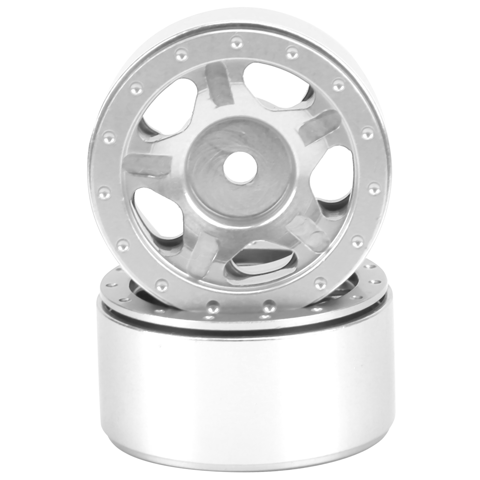Satz Mit 2 Radnaben Aus Aluminiumlegierung Für Axial Scx24 90081 1/24 Rc-car (silberne Ersatzteile)