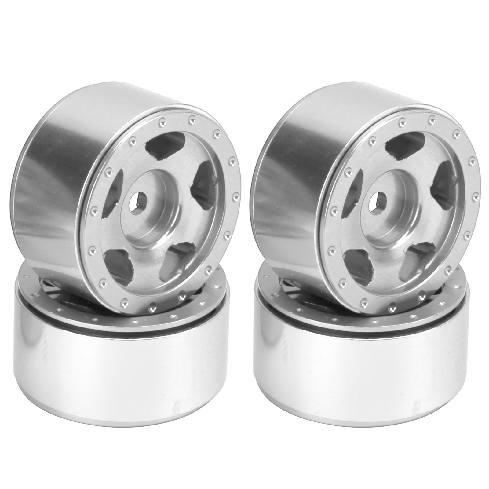 Radnaben Aus Aluminiumlegierung Für Axial Scx24 C10 Jlu B-17 1/24 Rc-cars (silberne Ersatzteile)