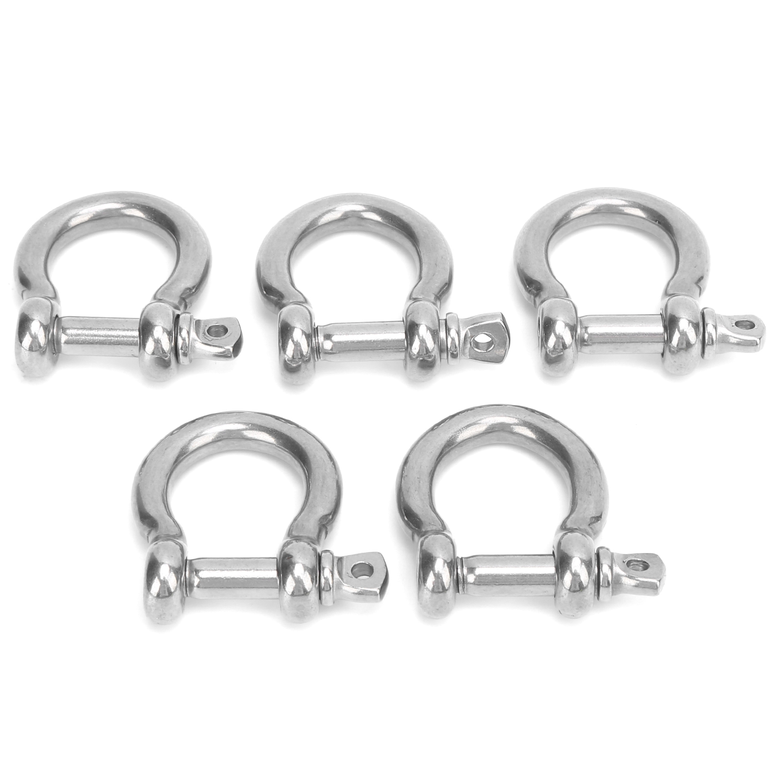 Set Aus 5 Korrosionsbeständigen D-ring-schäkeln Aus Edelstahl, Ideal Für Camping, Wandern Und Outdoor-sportarten (maximale Belastung: 200 Kg).