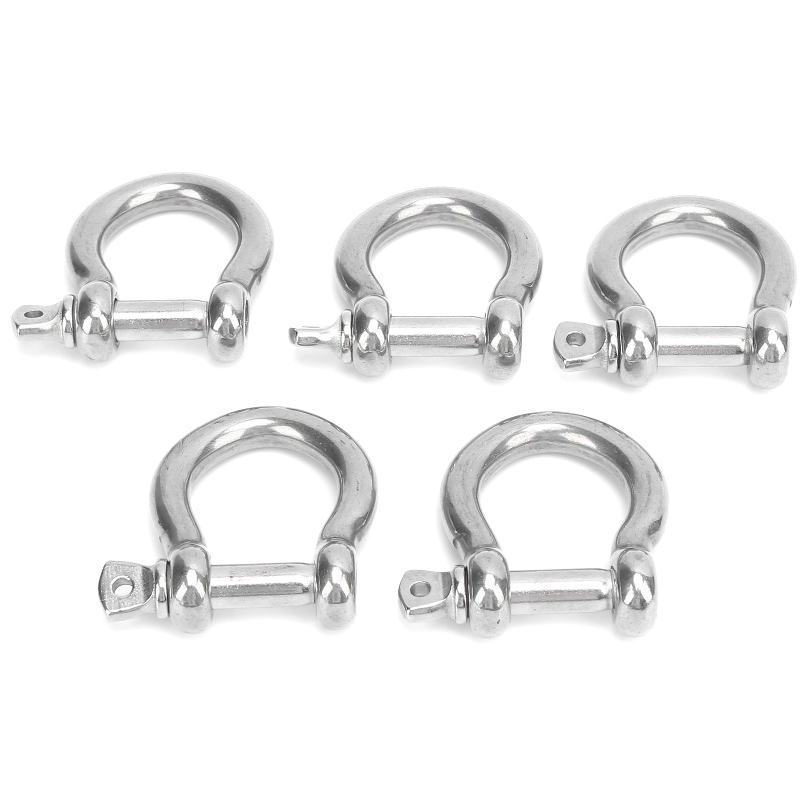 Set Aus 5 Korrosionsbeständigen D-ring-schäkeln Aus Edelstahl, Ideal Für Camping, Wandern Und Outdoor-sportarten (m10, Maximale Belastung 320 Kg).