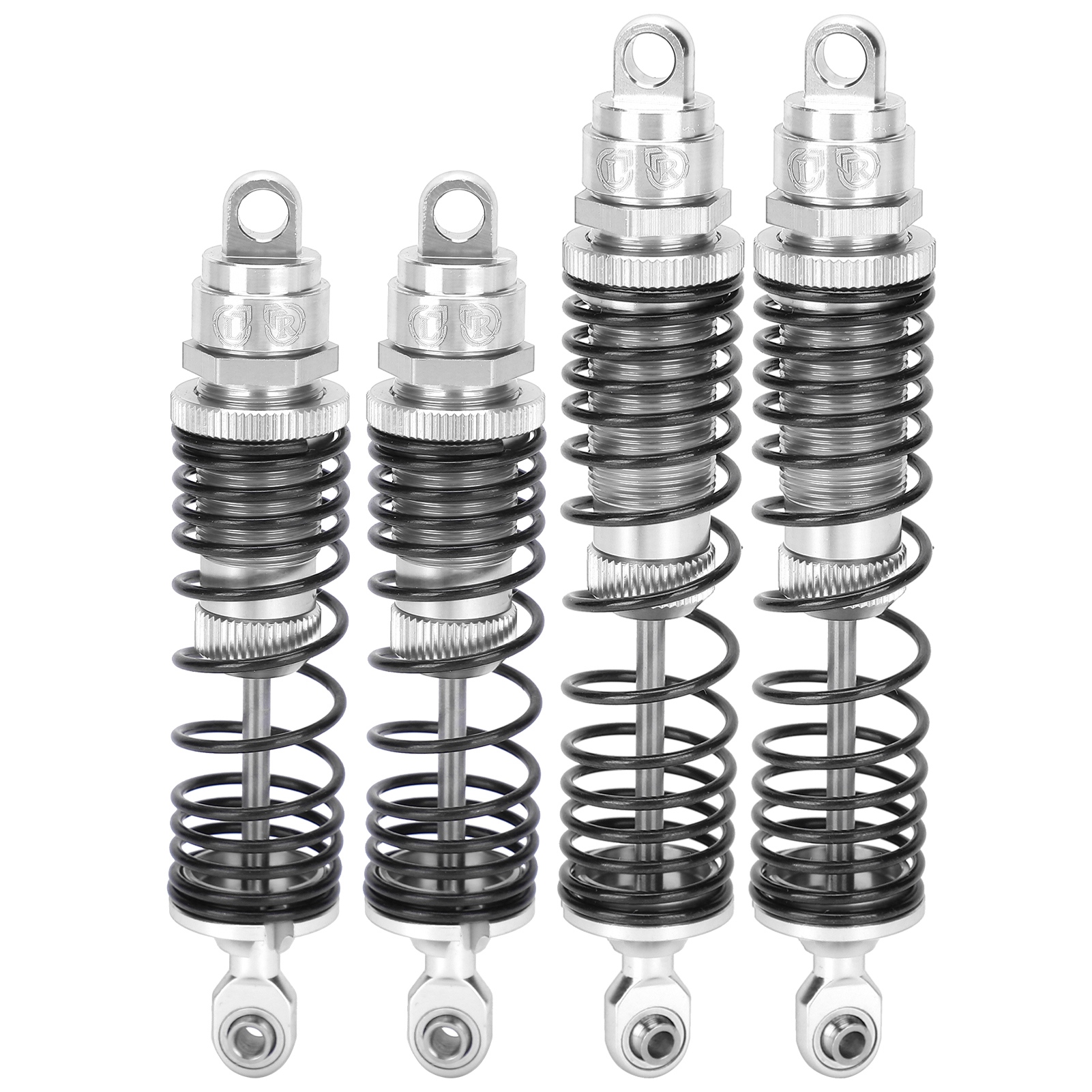 Satz Mit 4 Vorderen Und Hinteren Metallstoßdämpfern Für Traxxas / Slash 1/10 Rc-cars (silber)