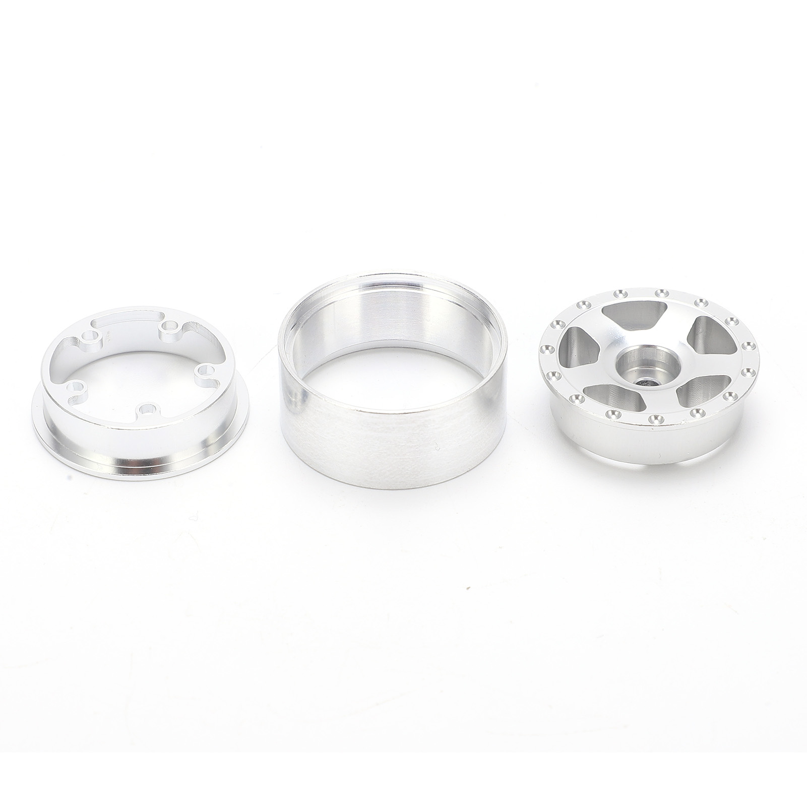Beadlock-felgen Aus Aluminiumlegierung Für Axial Scx24 90081 1/24 Rc-car (silbernes Zubehör)