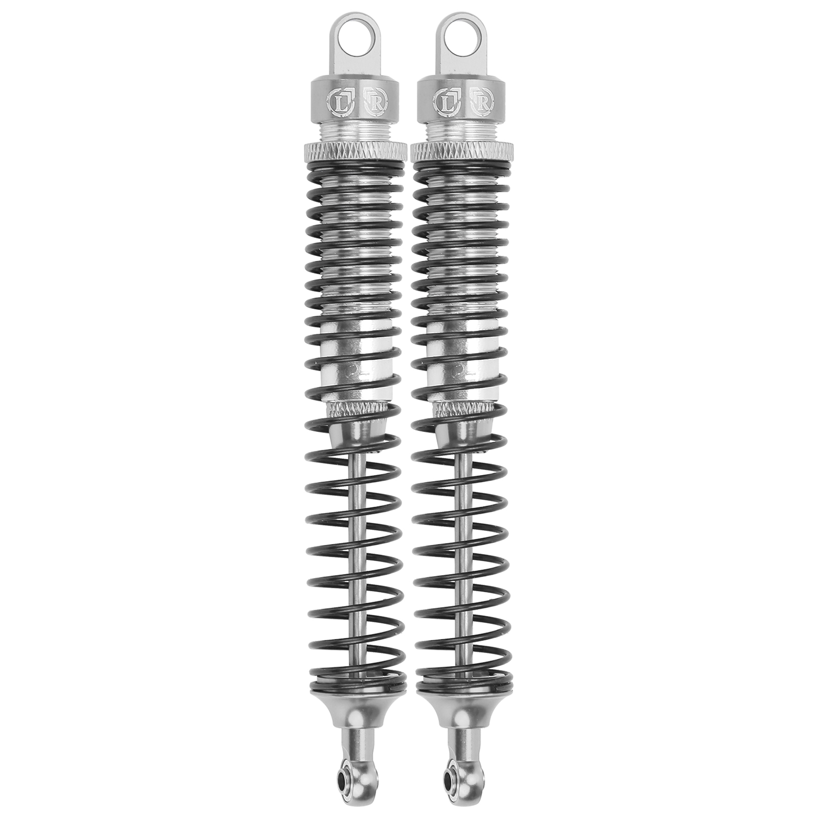 Satz Mit 2 130-mm-metallstoßdämpfern Für 1/10 Rc-cars Hsp / Rgt / Himoto / Redcat (silber)