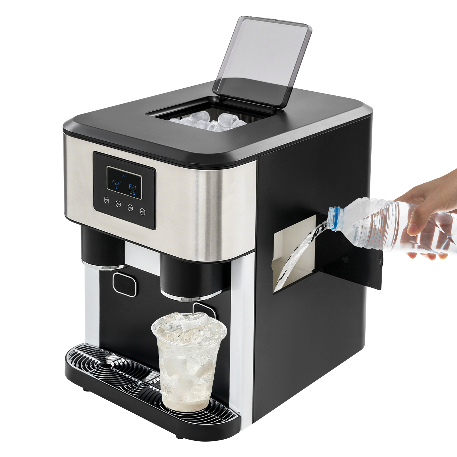 3-in-1-eismaschine Für Die Arbeitsplatte, Eismaschine Für Die Arbeitsplatte Mit Eiszerkleinerungs- Und Kaltwasserfunktion, Multifunktionale Eismaschine