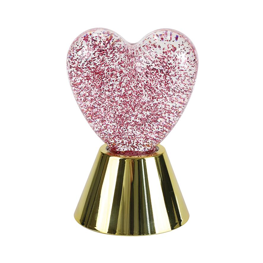 Dua Led-glitzerlampe, Stahl, Rosa/gold, H. 16,5 Cm Seynave