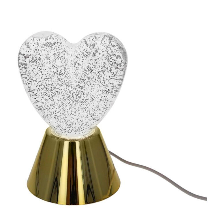 Dua Led-glitzerlampe, Stahl, Weiß/gold, H. 16,5 Cm Seynave