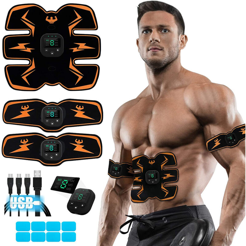 Bauchmuskelstimulator, Muskelstimulator, Ems-bauchmuskeltrainer, Körperstraffungs-fitnessgerät, Usb-wiederaufladbarer Trainingsgürtel, Bauchmuskel-fit-gewichts-muskeltoner-trainingsgerät Für Männer Un