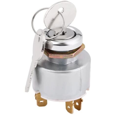 Schalter De Encendido, Interruptor De Arranque De Motor Universal De 12 V, 3 Posiciones, Encendido Y Apagado, Interruptor De Control De Encendido Con Llave Fontainebleau Plateado