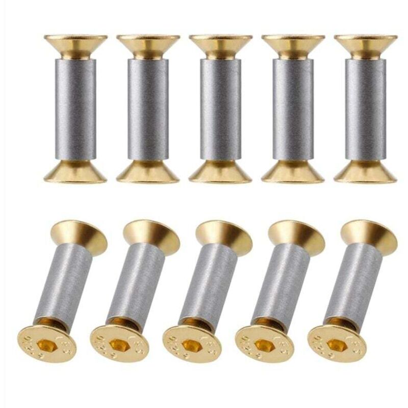 Tornillos Für Mango De Cuchillo (pack Von 10), Remaches, Pernos Y Sujetadores Planos Hexagonales Golden.