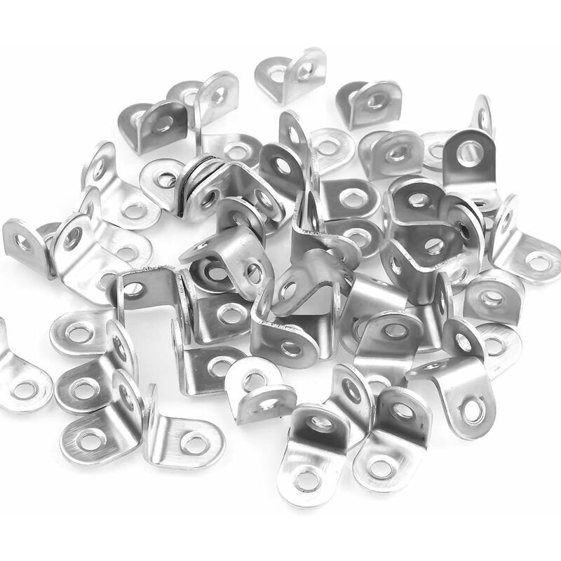 100 Stück Edelstahl-befestigungswinkel 20x20 Mm, Eckwinkel, Rechtwinklige Winkel Für Holz, Schränke, Stühle, Tische – Silber