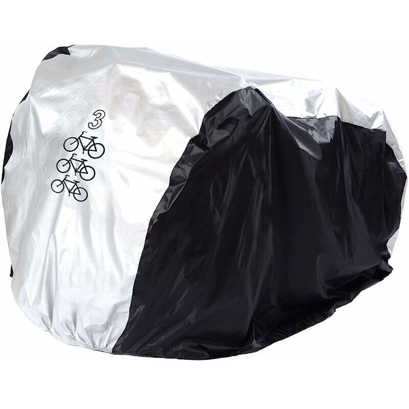 Wasserdichte Fahrradabdeckung Aus Polyester, Silber/schwarz (200 X 105 X 110 Cm)