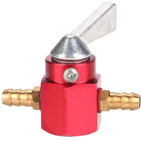 Schalter De Llave De Purga De Combustible En Línea De Aluminio Cnc De 6 Mm, Rojo, Für Cuatrimoto, Todoterreno (rojo)