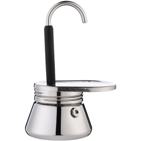 Cafetera Espresso Für Estufa, Cafetera Moka De Un Solo Pico De Edelstahl, Estilo Italiano, Cafetera Tragbar Liviana De Gran Capacidad Für Acampar Al Aire Libre