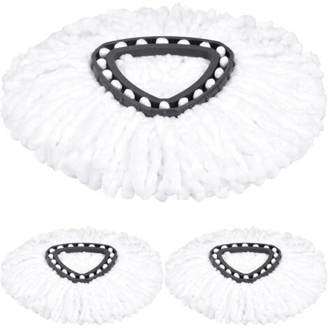 3 Mopas De Microfibra Kompatibel Mit El Cabezal De Limpieza Vileda Turbo 2 En 1 Easywring & Clean [blanco]