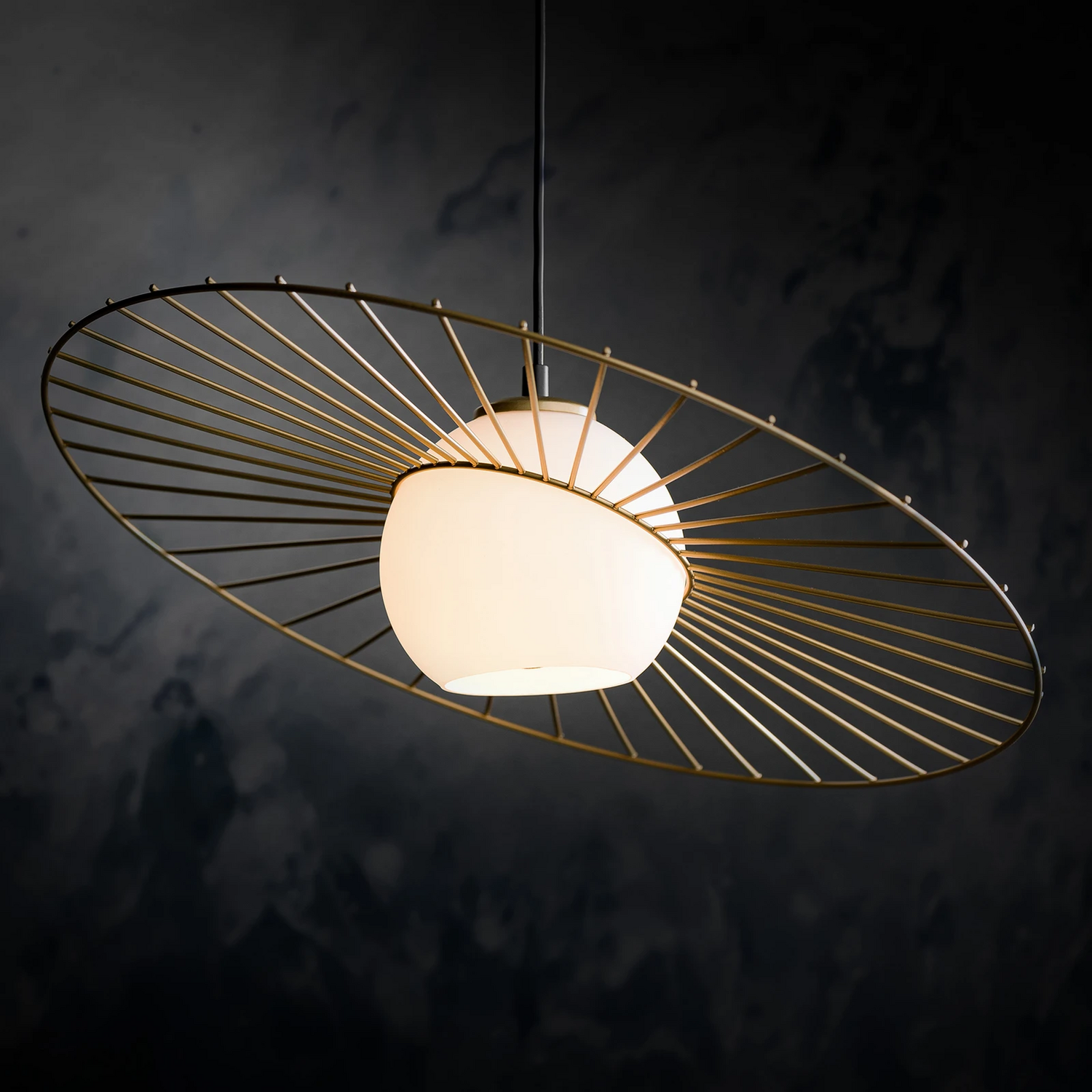 [neuwertig] B-ware Sigma Hängeleuchte Sol 1 Ein Glas Mit Goldenem Kranz Deckenlampe Lampe Leuchte