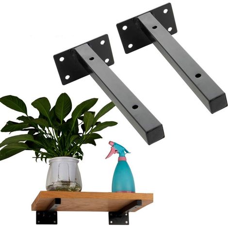 2-teiliges Industrielles Dreieckiges Eisengestell, Rechtwinkliger Regalträger, Dekoratives Regal, Dreieckiger Regalträger (schwarz Und Weiß).