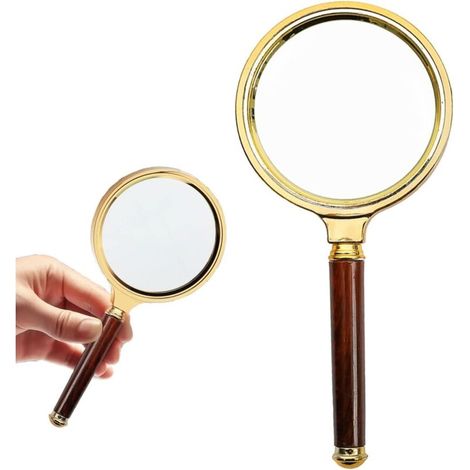 Csparcv 10-fache Leselupe, 80-mm-vergrößerungsglas Und Bruchsicherer Spiegel Zum Lesen, Hohe Klarheit Und Geringes Gewicht Für Senioren, Leselupe Mit Juwelier-flair, Basteln, Bücher, Hobbys (gold/rot)