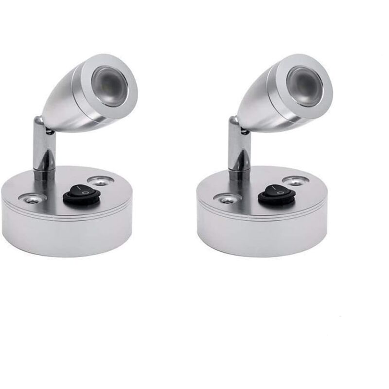 Led-leselampe Mit Schalter Für Wohnmobile, Wohnwagen Und Boote, 12 V, Warmweißes Licht, Silber, 2er-pack