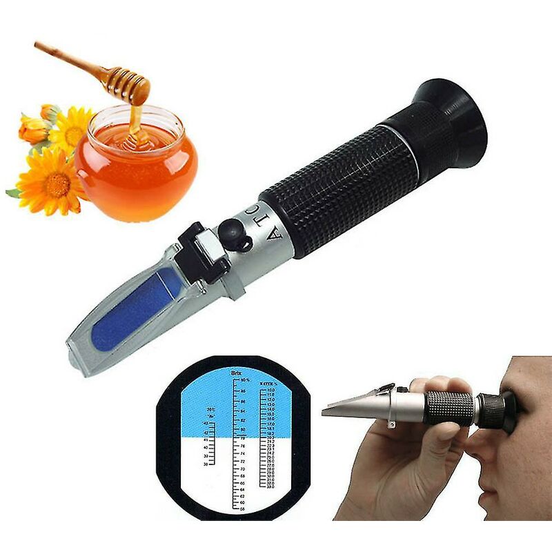 Crea Refraktometer Für Honigbienen: Wasserzuckergehalt (brix 58-92%), Wassergehalt (10-33%), Tragbares Gerät