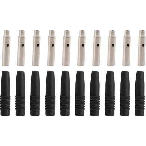 Ulisem 10er-pack Isolierte 2-mm-bananenstecker Mit Schutzhülle Für Testgeräte, Schwarz